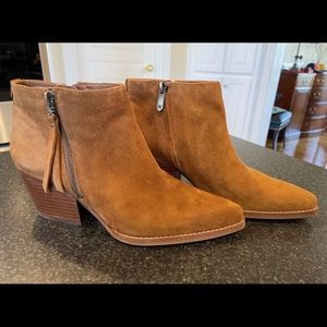 Sam Edelman Walden Suede Golden Brown Booties